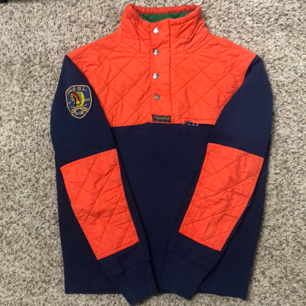 Polo Half-zip w/button Pullover